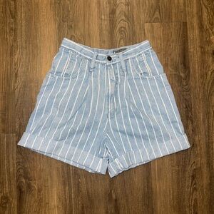 Vintage 90s The Limited Striped Denim High Waisted Jean Shorts - Size 8